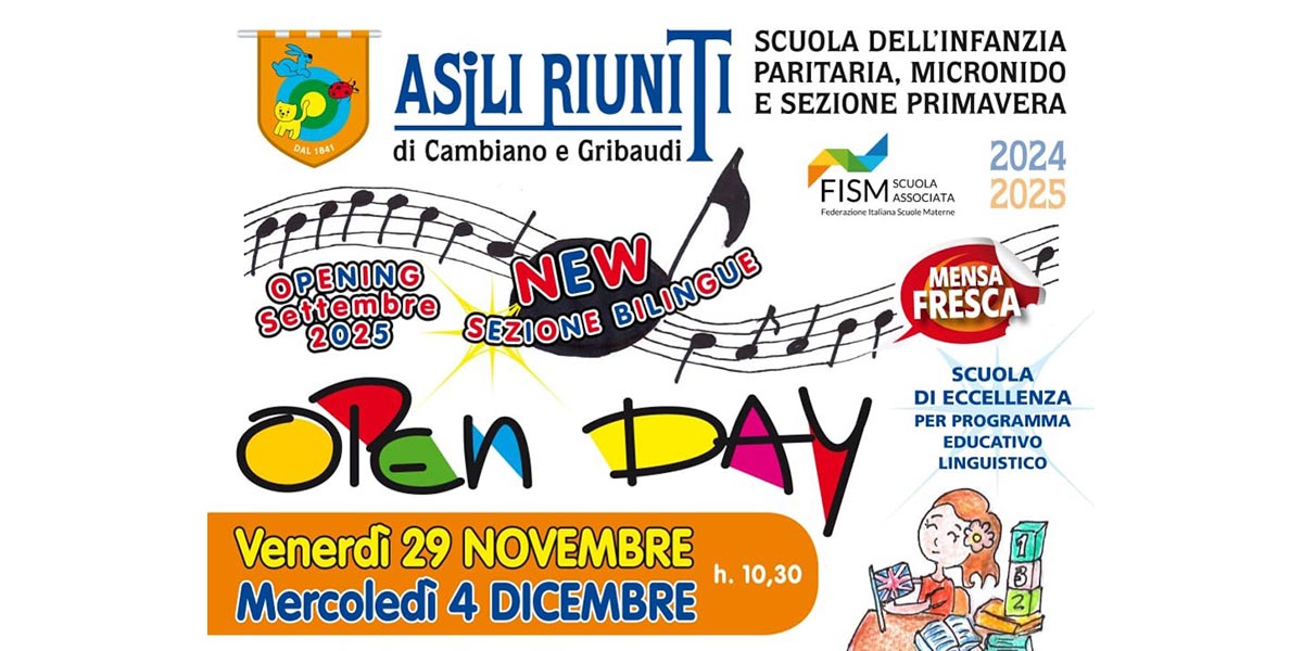 Open Day 2024 | Asili Riuniti di Cambiano e Gribaudi